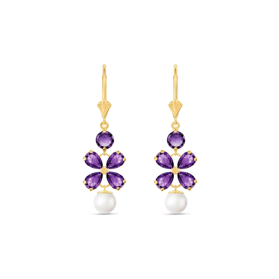 Yellow Gold Grace Earrings Amethyst 10K — Florinda