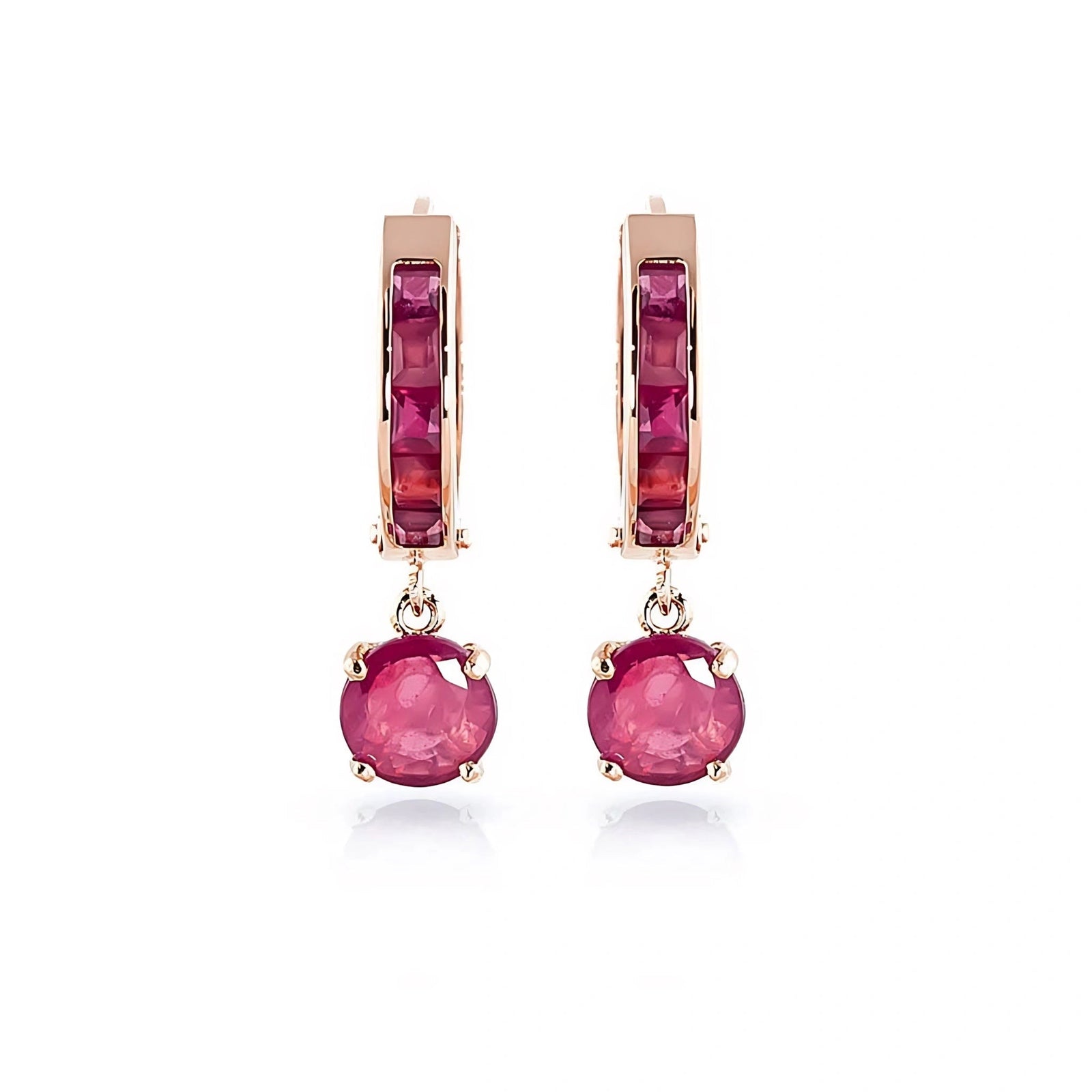 Rose Gold Bloom Drop Earrings Ruby 10K — Ersilia