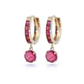 Yellow Gold Bloom Drop Earrings Ruby 10K — Ersilia