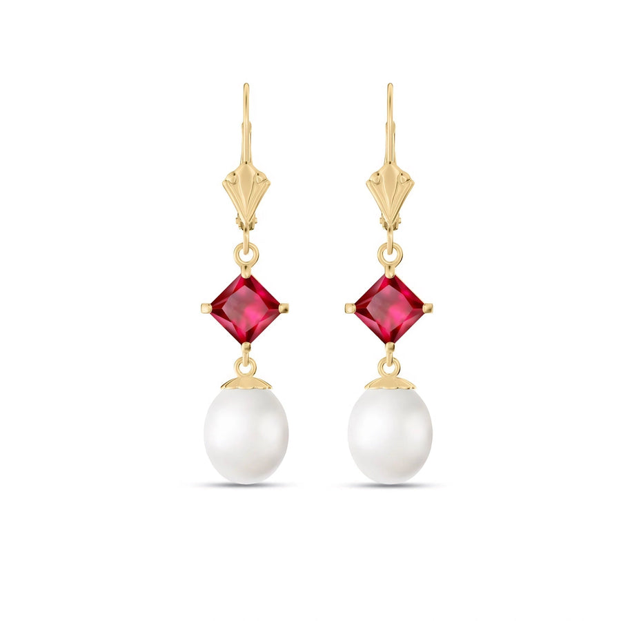 Yellow Gold Earrings Pearl 10K — Emerenziana