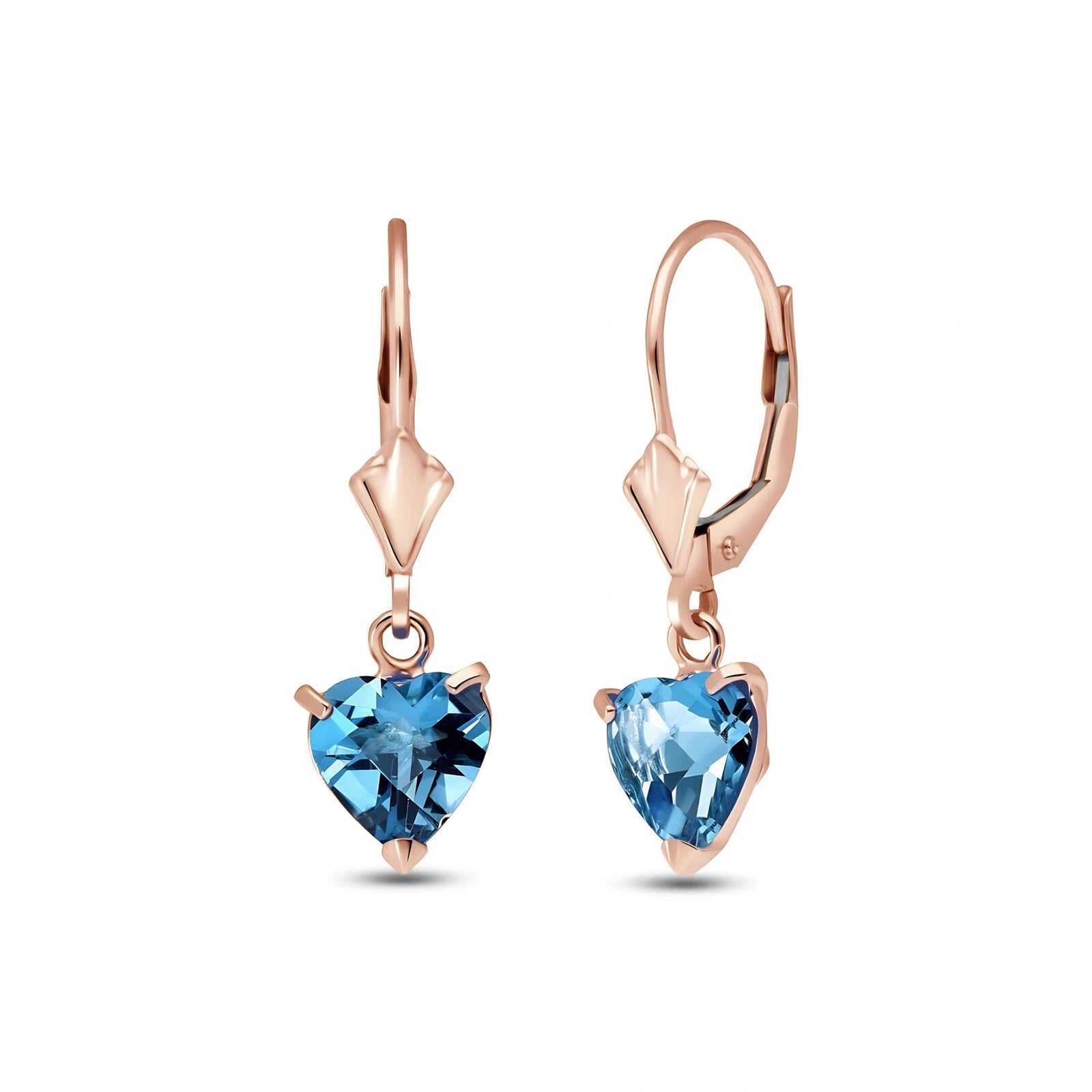 Rose Gold Eternal Earrings Blue Topaz 10K — Perla