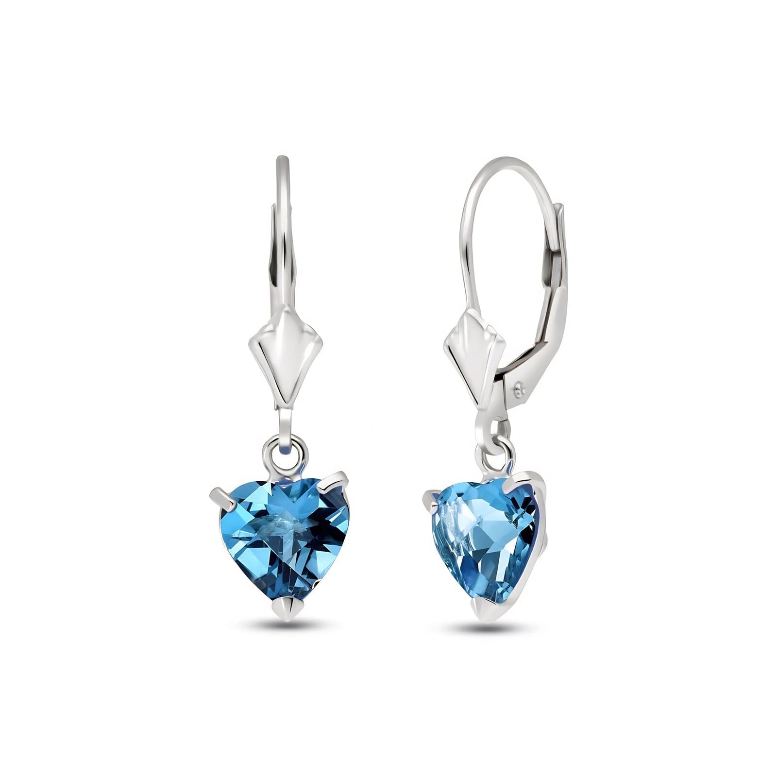 White Gold Eternal Earrings Blue Topaz 10K — Perla