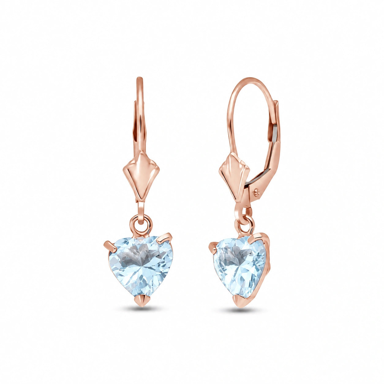 Rose Gold Eternal Earrings Aquamarine 10K — Perla