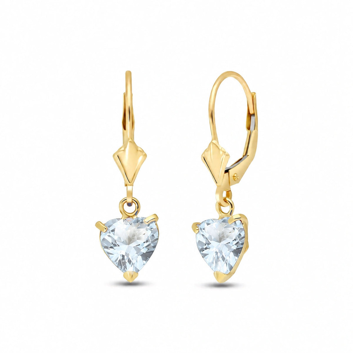 Yellow Gold Eternal Earrings Aquamarine 10K — Perla