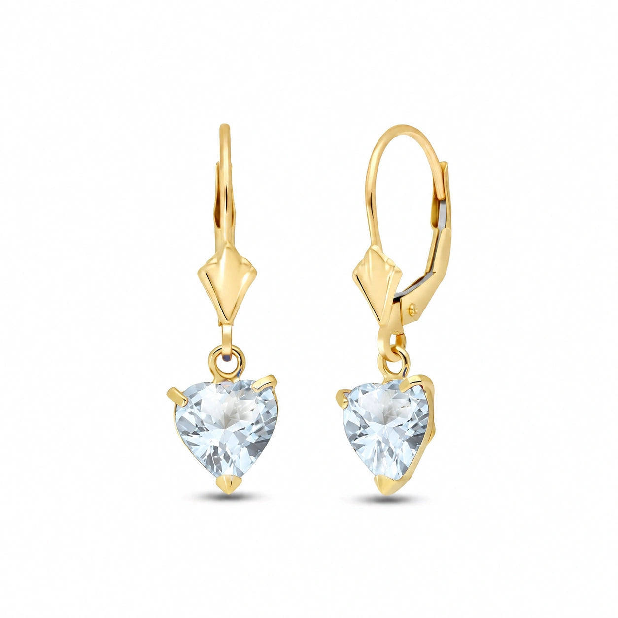 Yellow Gold Eternal Earrings Aquamarine 10K — Perla