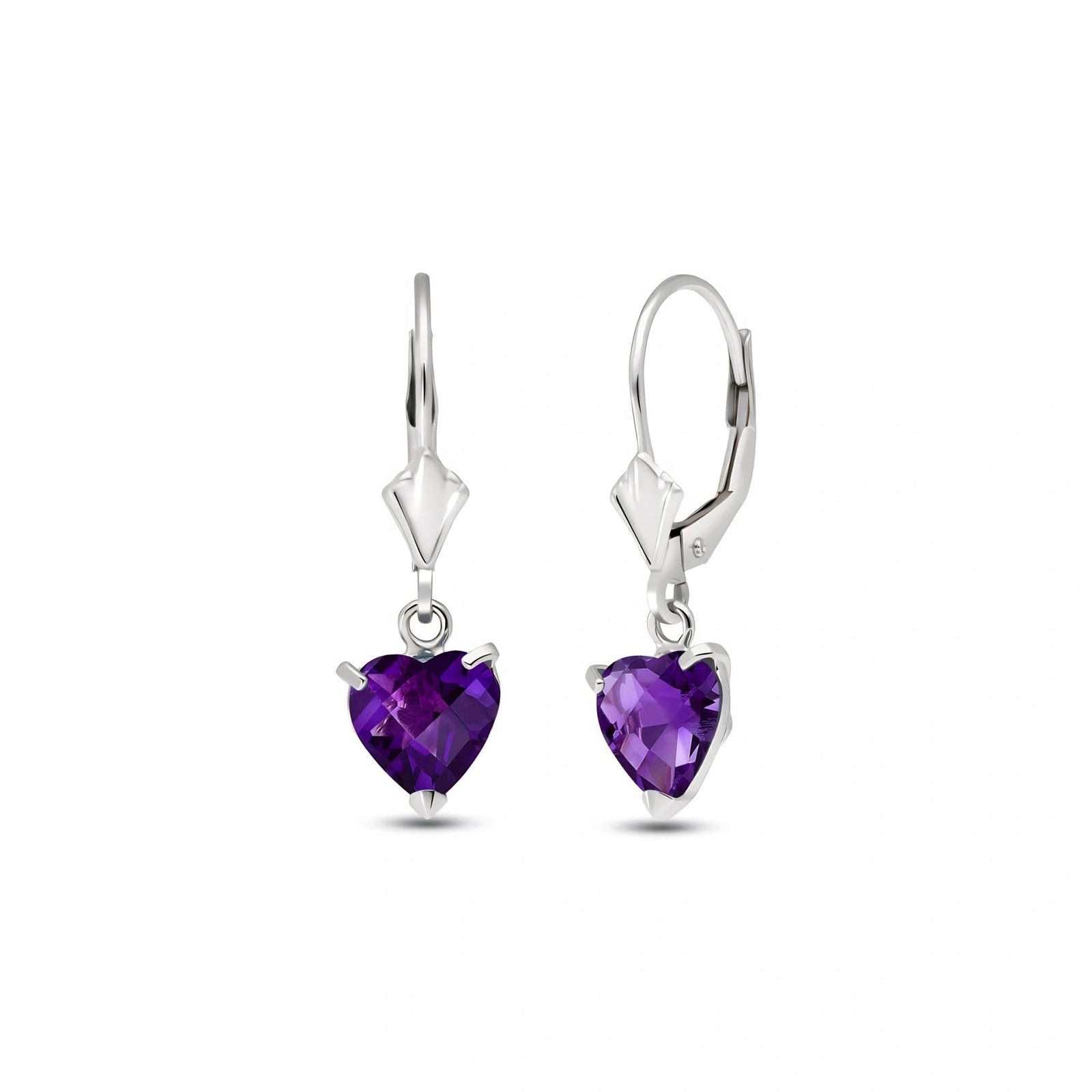 White Gold Eternal Earrings Amethyst 10K — Perla
