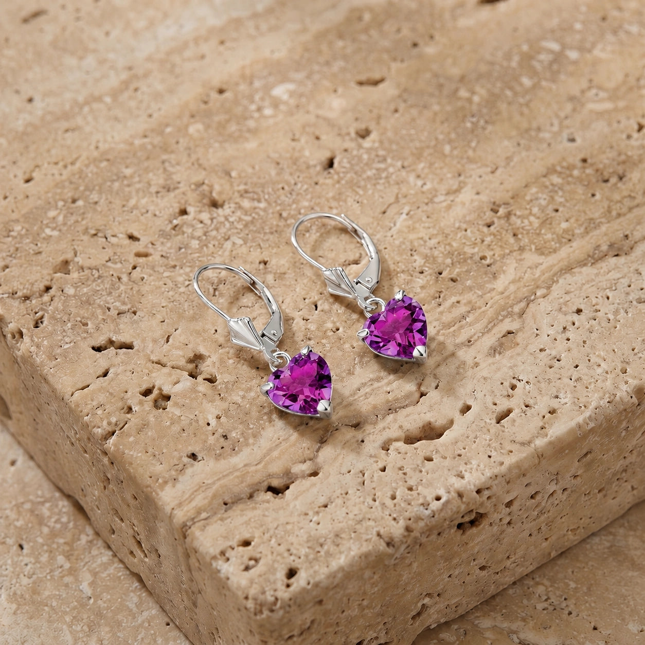 White Gold Eternal Earrings Pink Topaz 10K — Perla