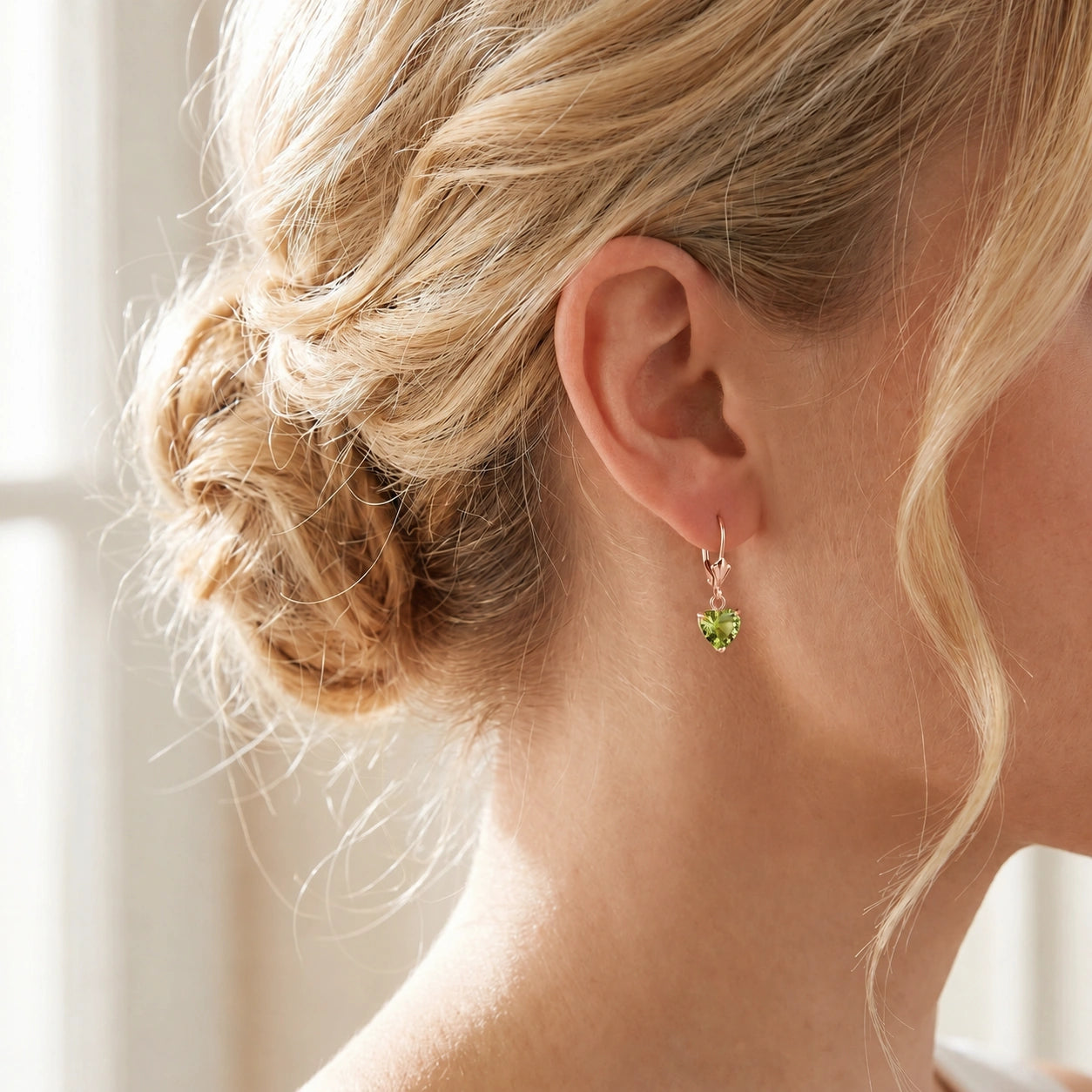 Rose Gold Eternal Earrings Peridot 10K — Perla