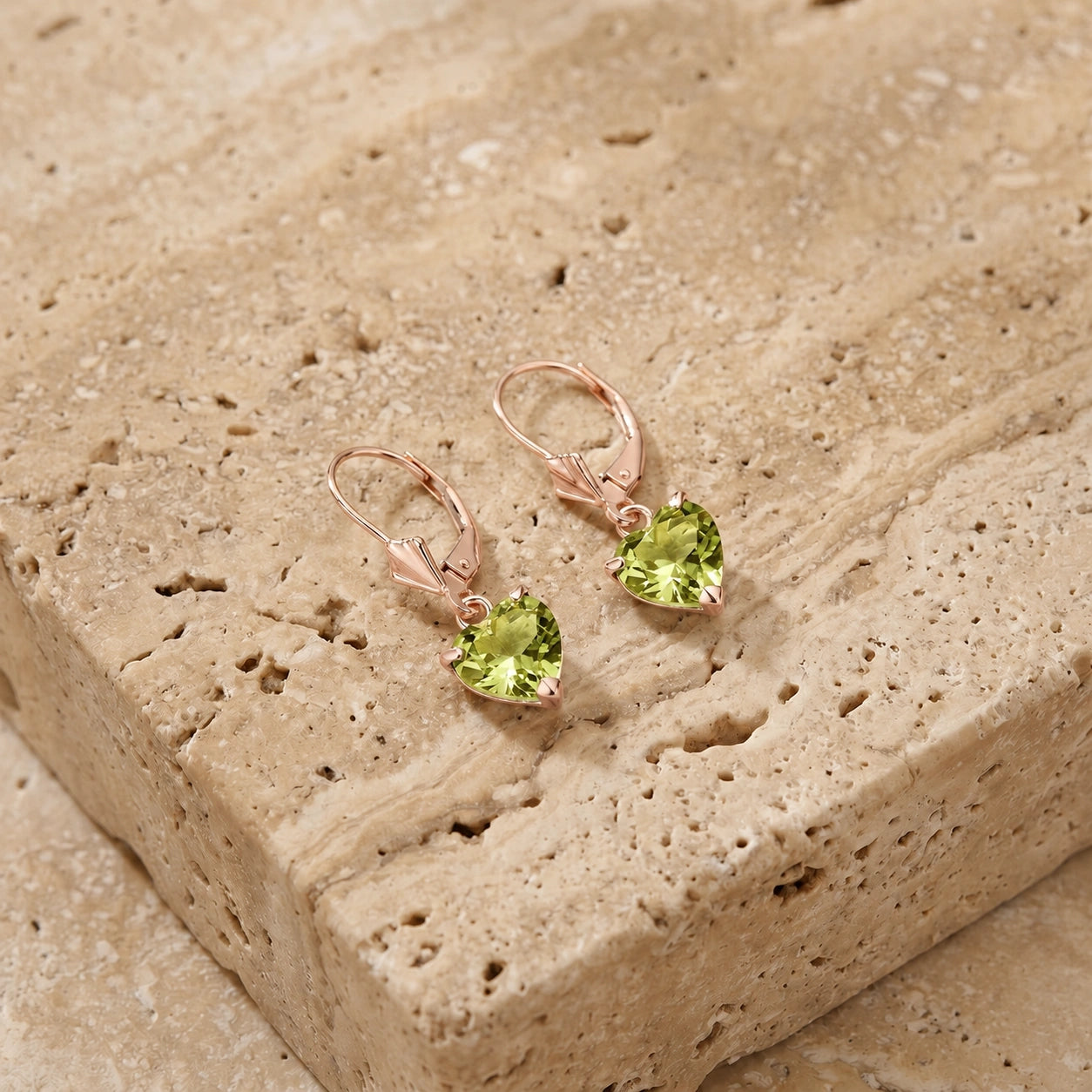 Rose Gold Eternal Earrings Peridot 10K — Perla