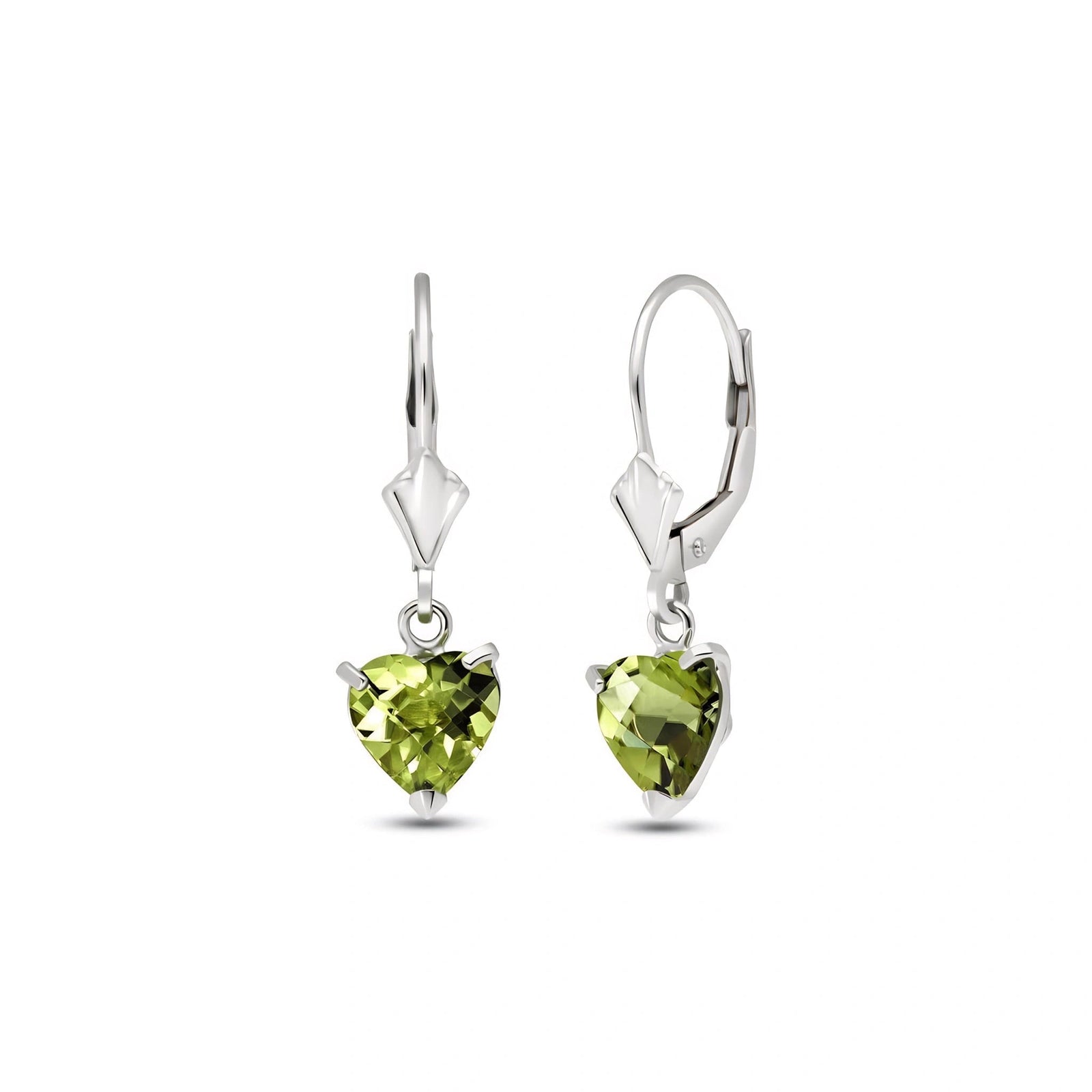 White Gold Eternal Earrings Peridot 10K — Perla
