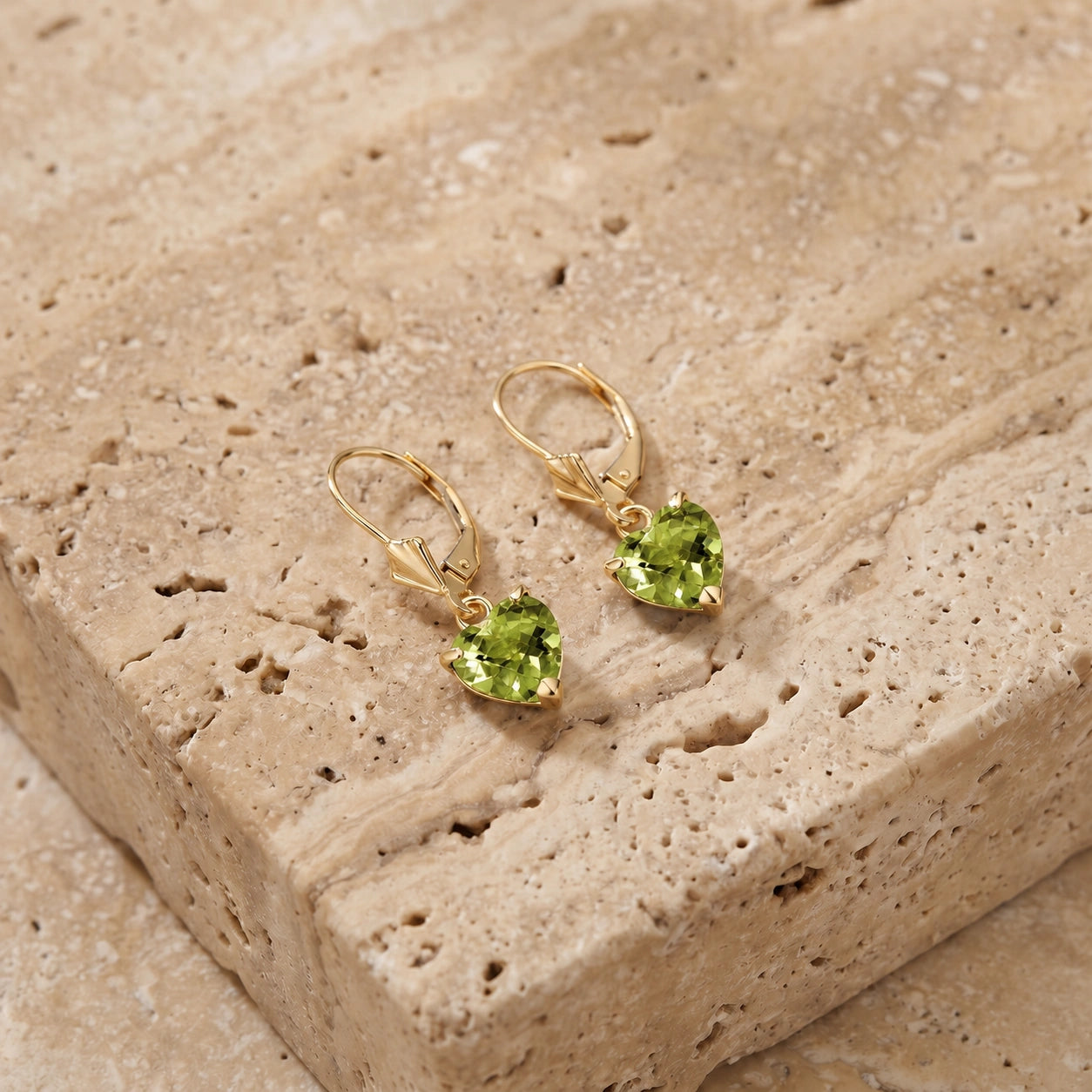 Yellow Gold Eternal Earrings Peridot 10K — Perla