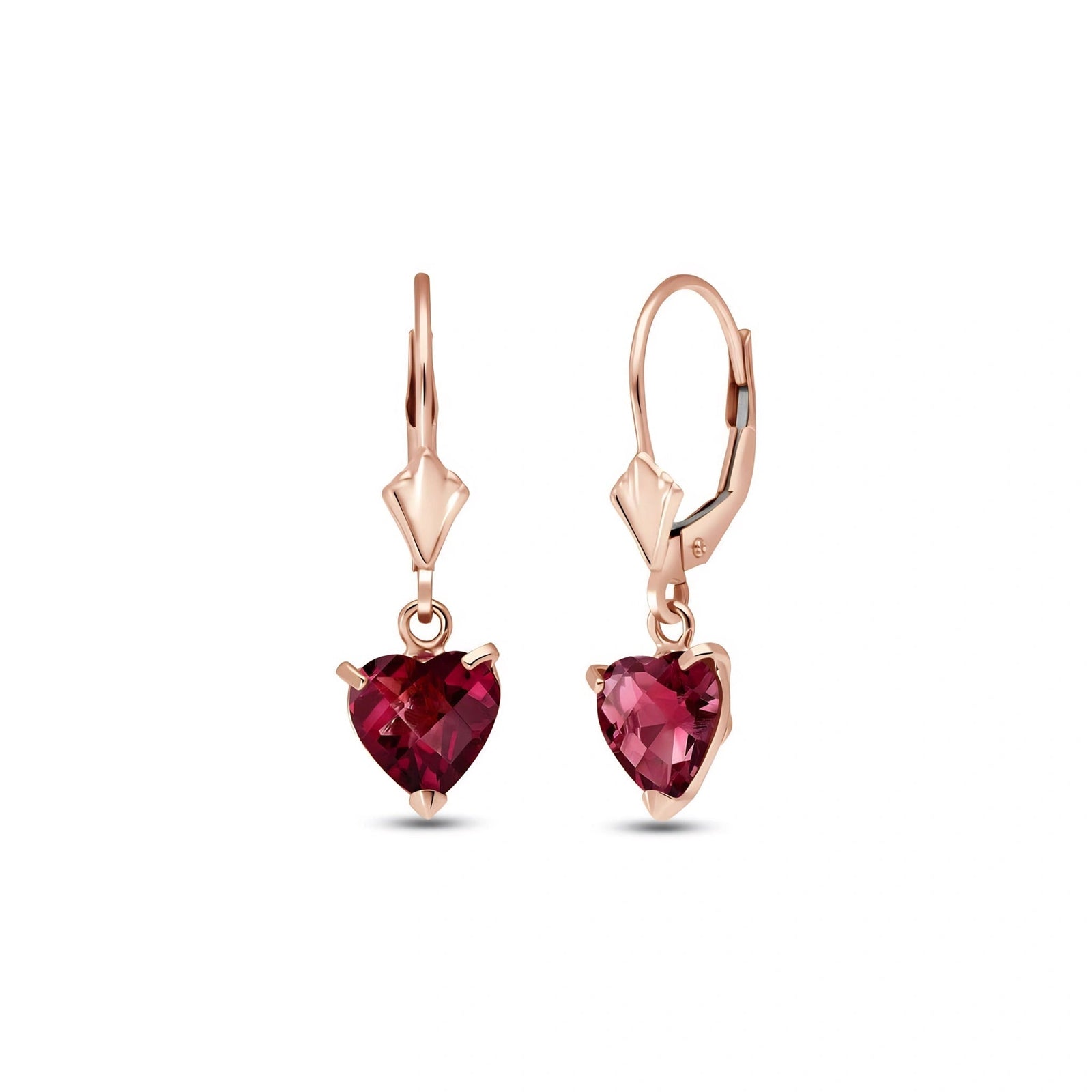 Rose Gold Eternal Earrings Garnet 10K — Perla