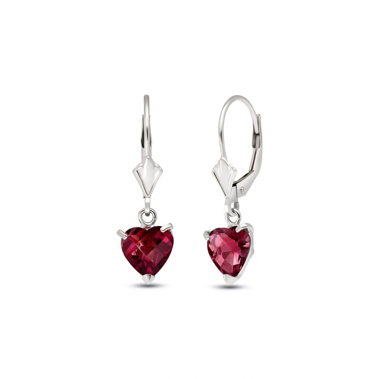 White Gold Eternal Earrings Garnet 10K — Perla