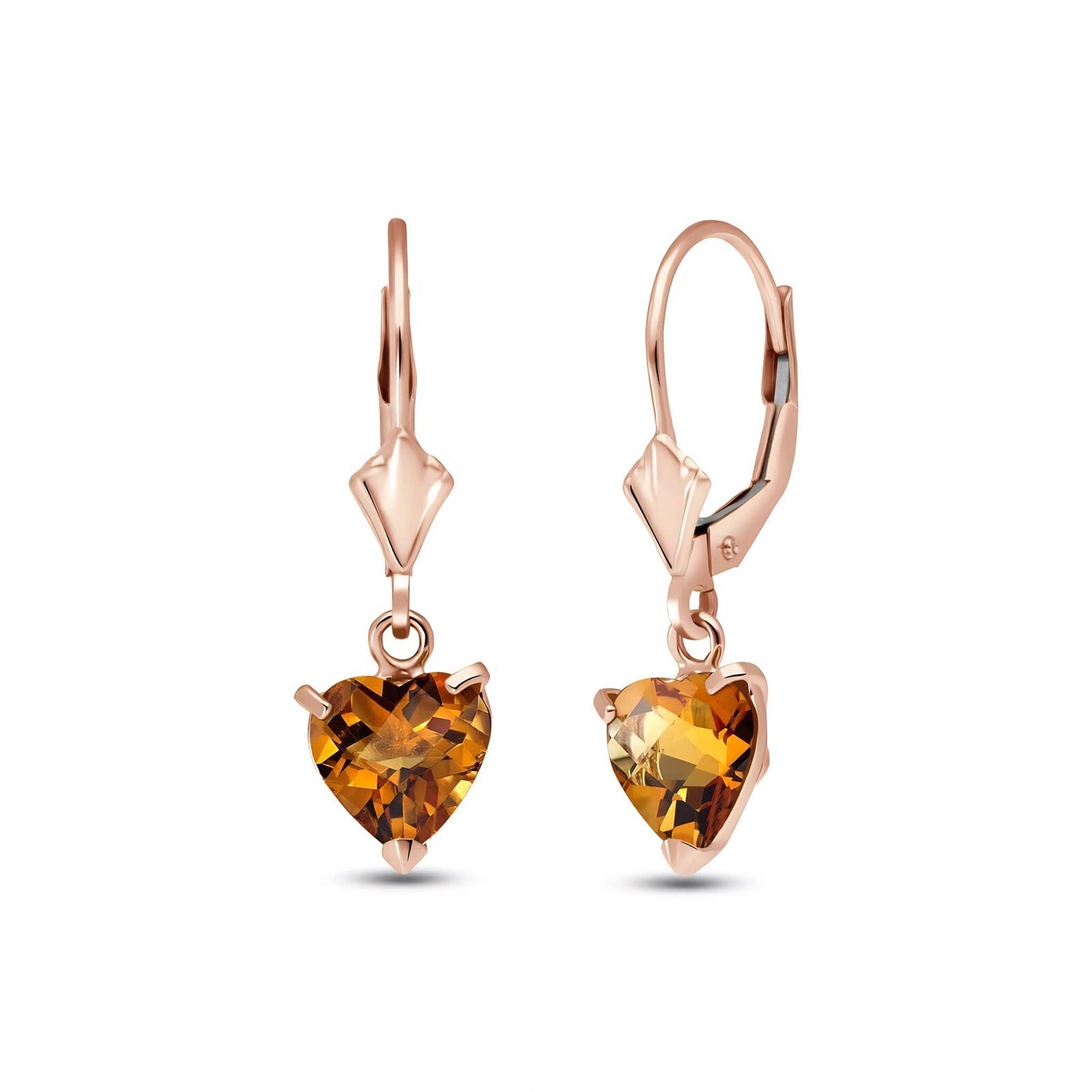 Rose Gold Eternal Earrings Citrine 10K — Perla