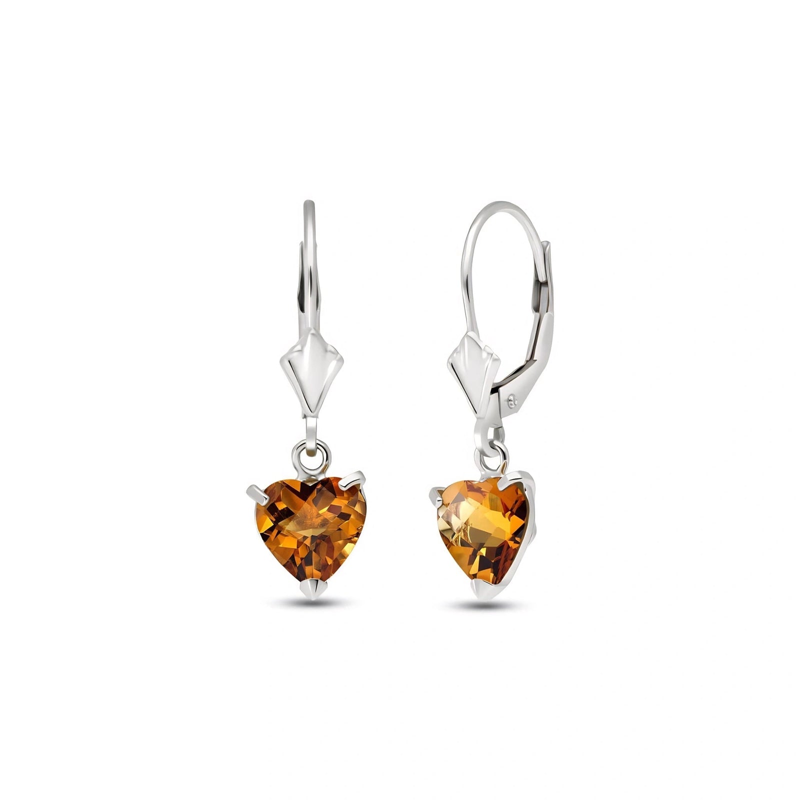 White Gold Eternal Earrings Citrine 10K — Perla