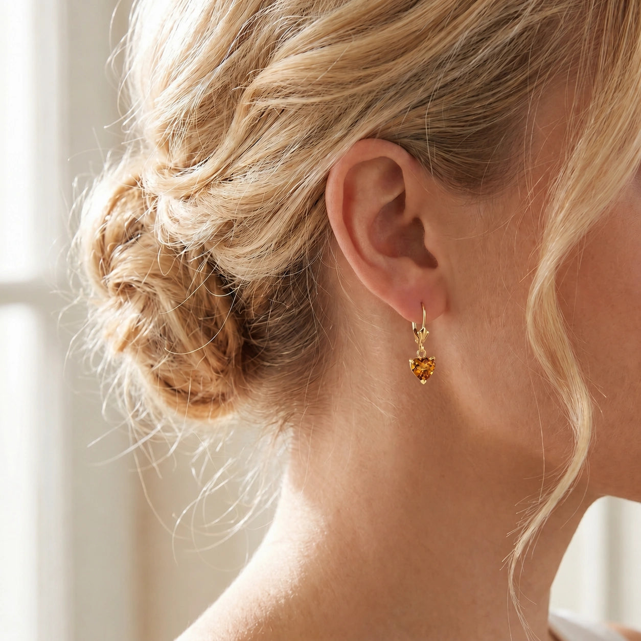 Yellow Gold Eternal Earrings Citrine 10K — Perla