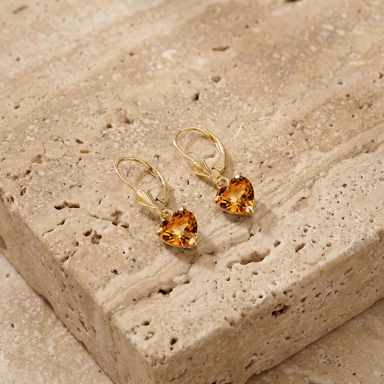 Yellow Gold Eternal Earrings Citrine 10K — Perla