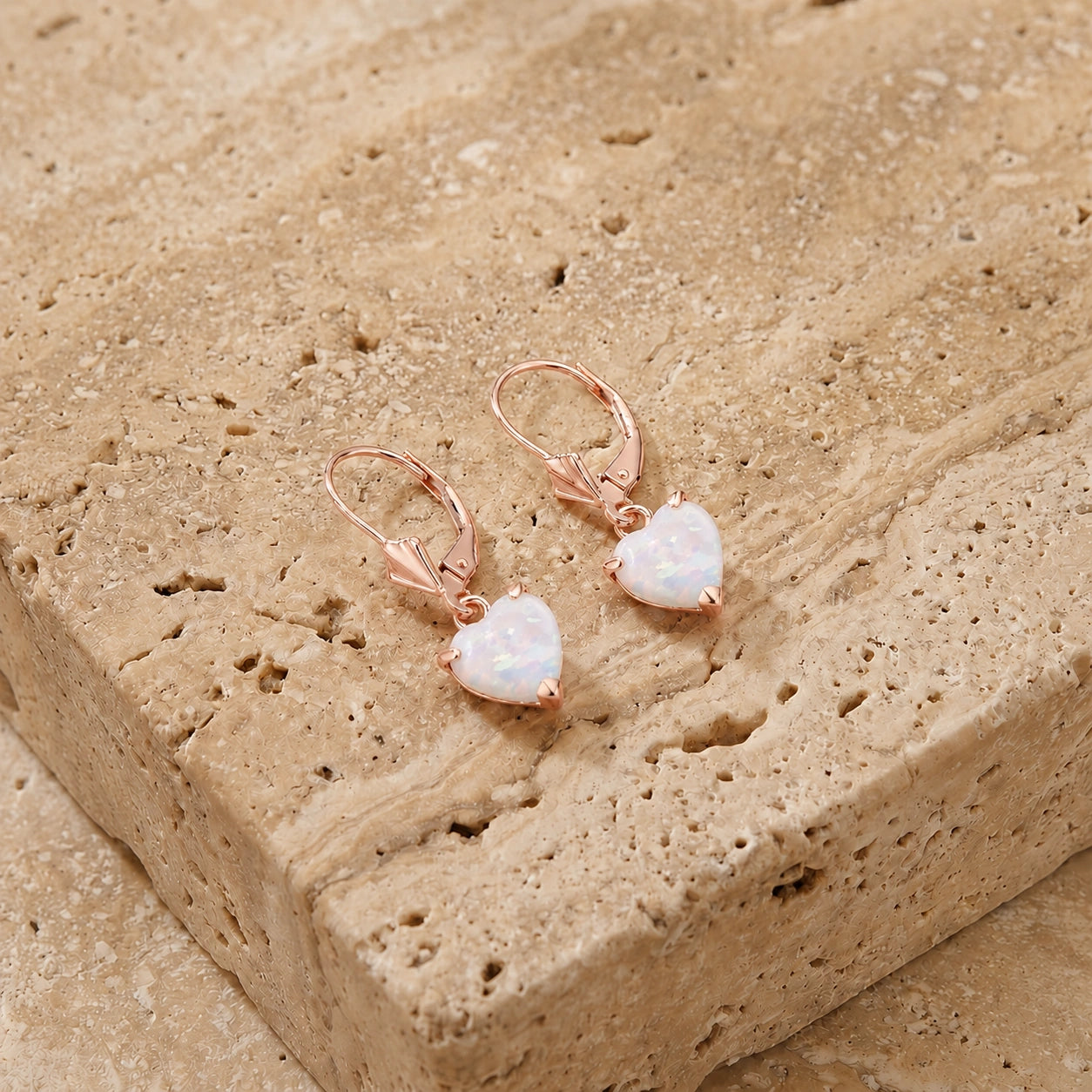 Rose Gold Eternal Earrings Opal 10K — Perla