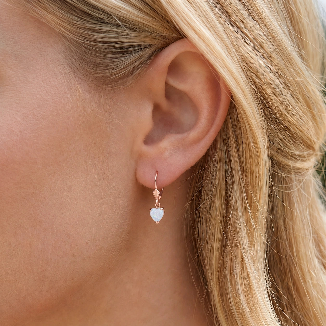 Rose Gold Eternal Earrings Opal 10K — Perla