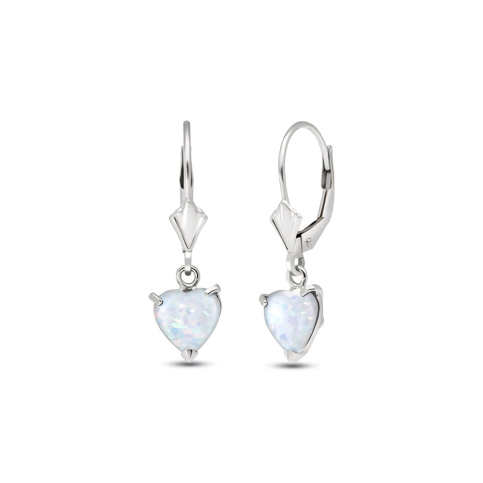 White Gold Eternal Earrings Opal 10K — Perla