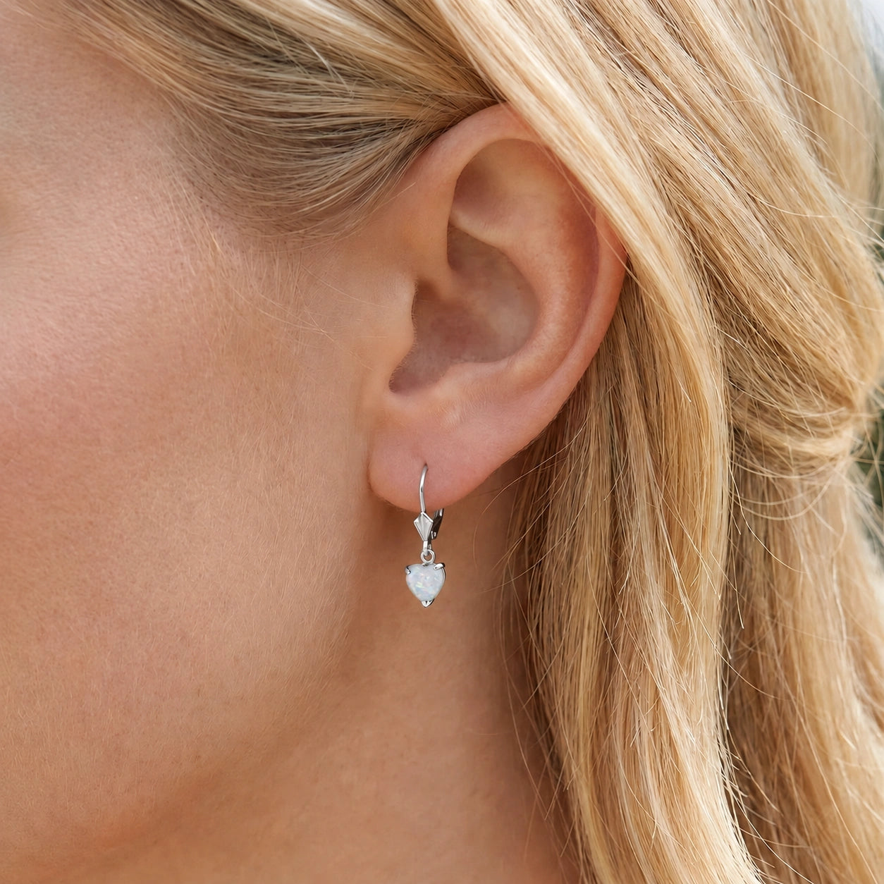 White Gold Eternal Earrings Opal 10K — Perla