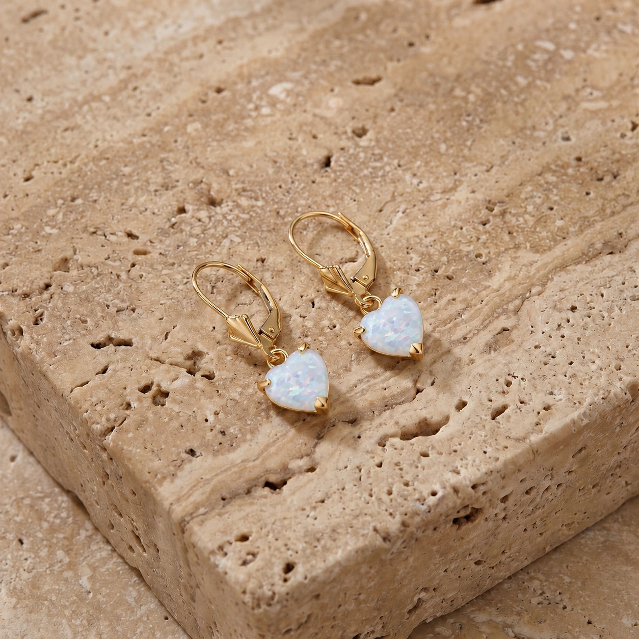 Yellow Gold Eternal Earrings Opal 10K — Perla