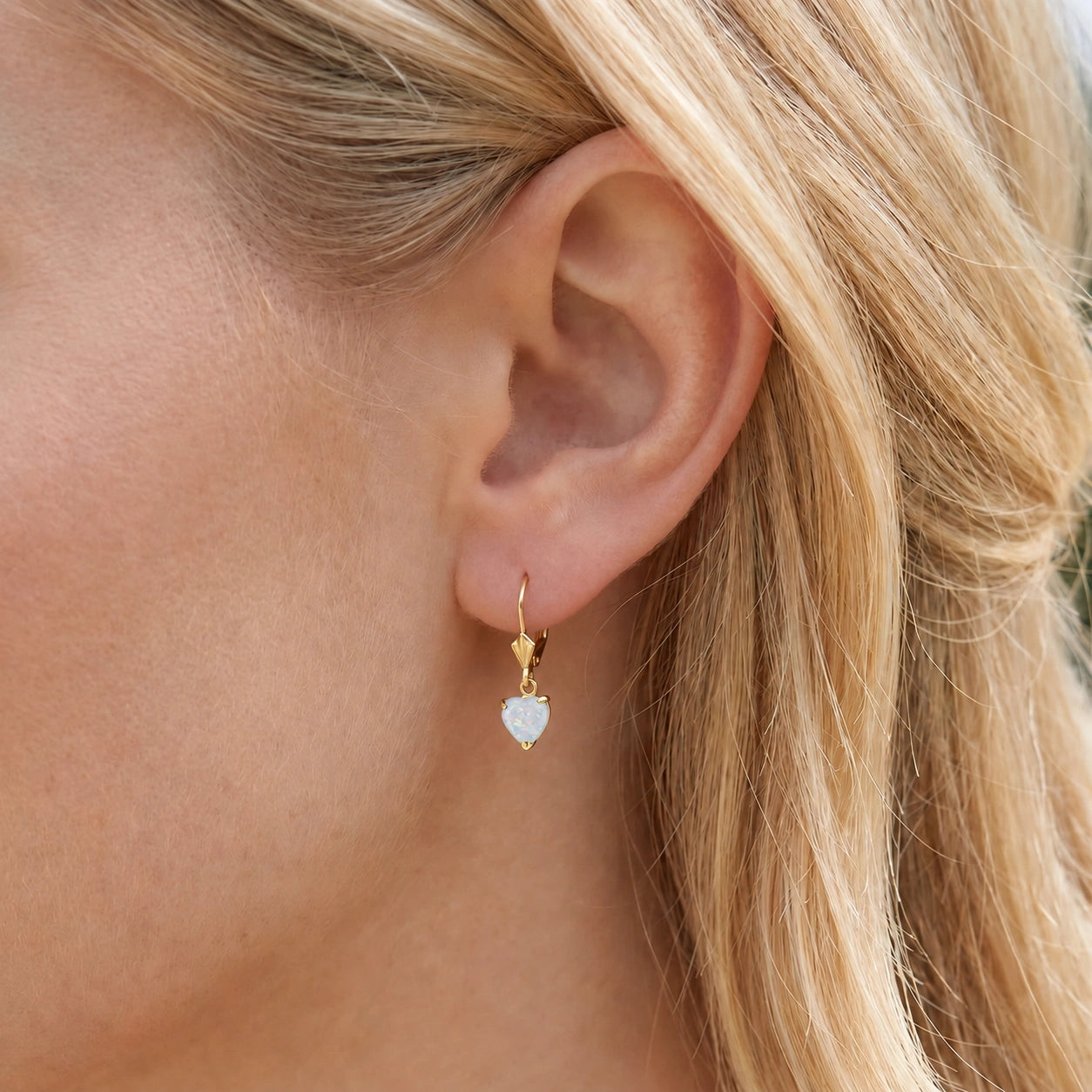 Yellow Gold Eternal Earrings Opal 10K — Perla