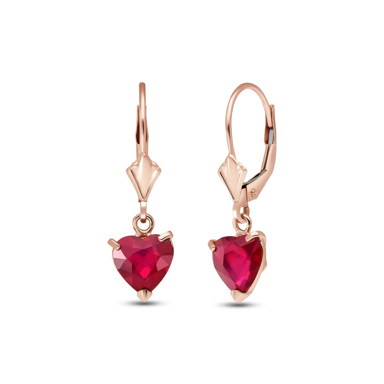 Rose Gold Eternal Earrings Ruby 10K — Perla