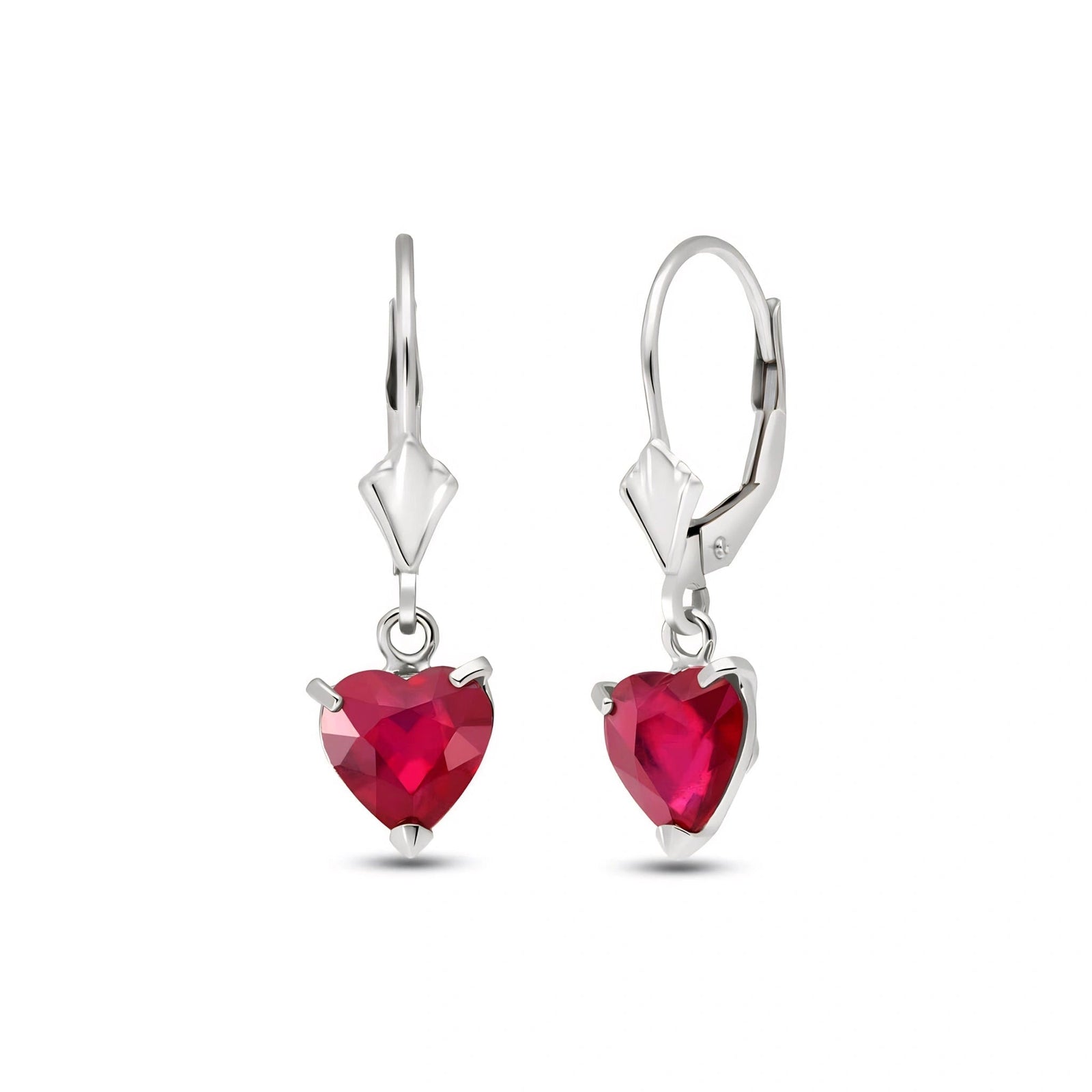 White Gold Eternal Earrings Ruby 10K — Perla