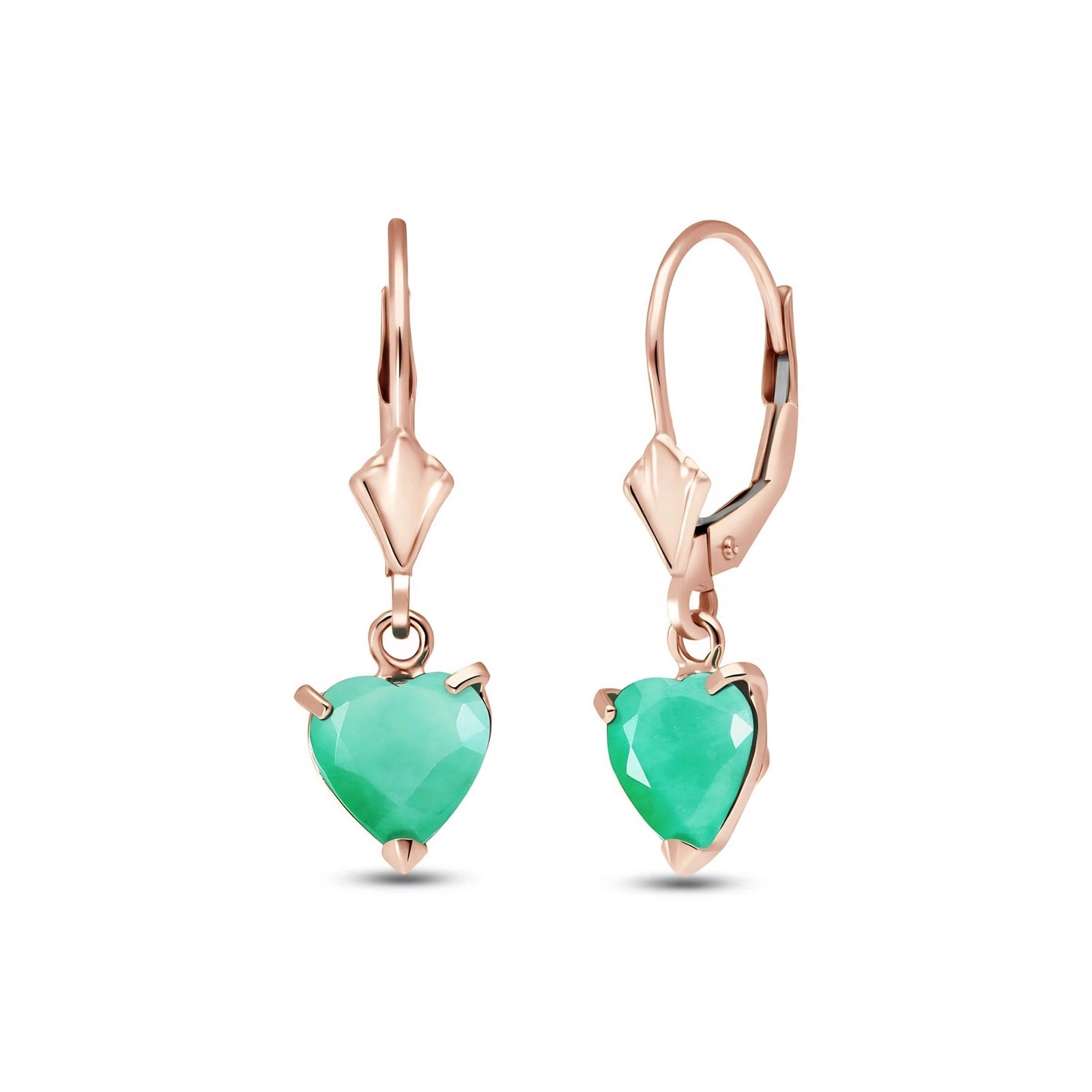 Rose Gold Eternal Earrings Emerald 10K — Perla