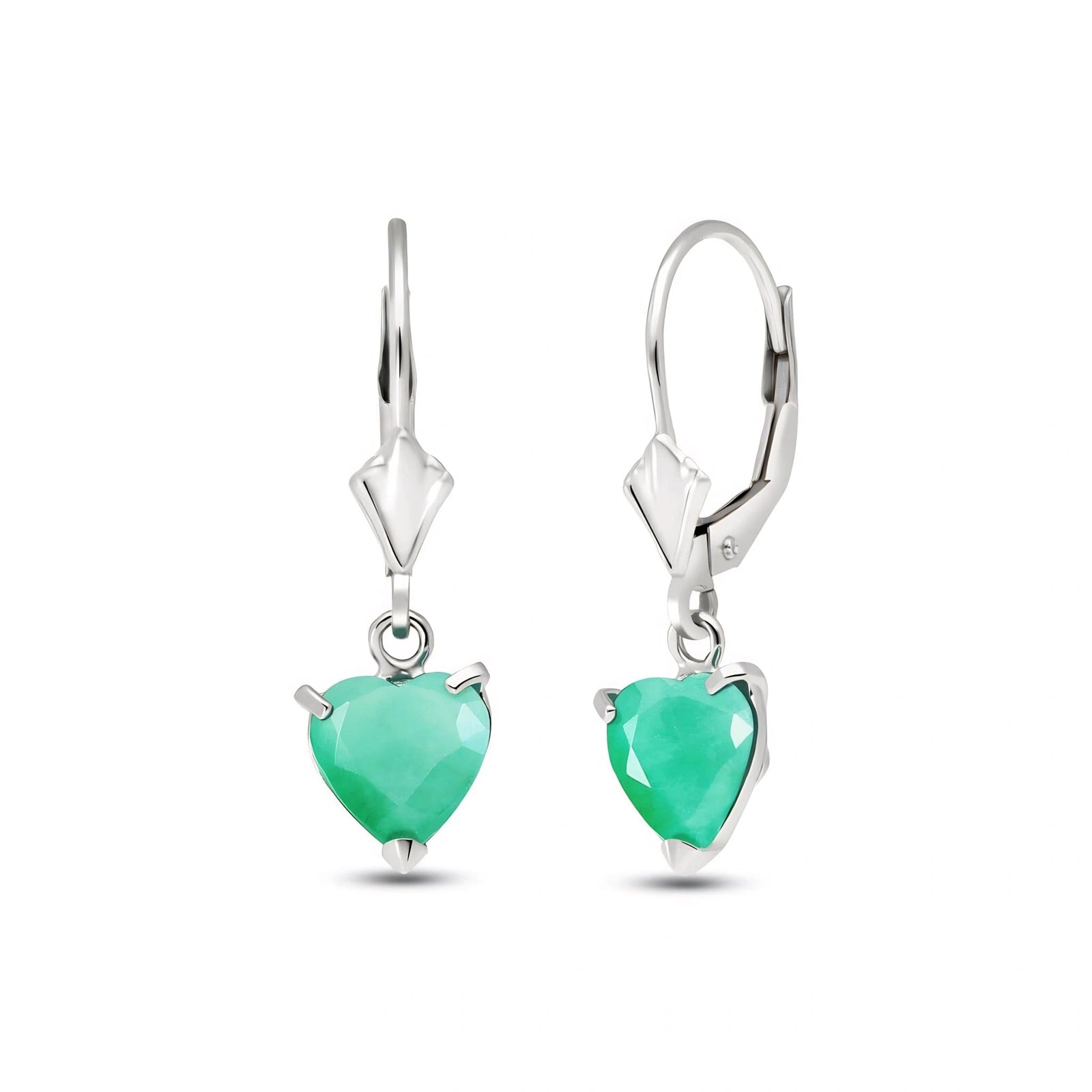 White Gold Eternal Earrings Emerald 10K — Perla