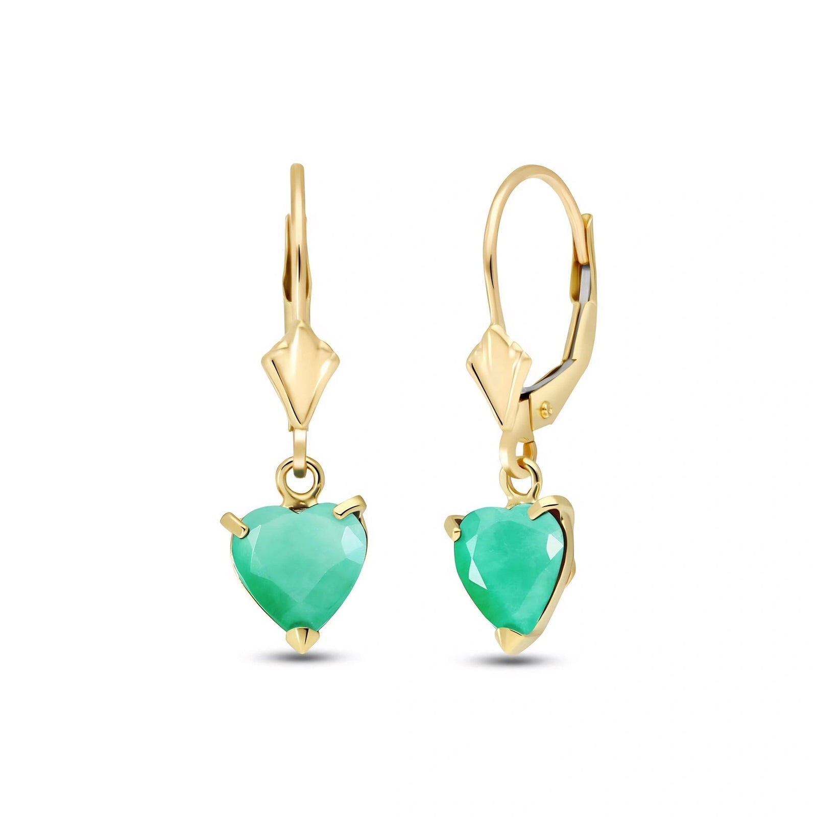 Yellow Gold Eternal Earrings Emerald 10K — Perla
