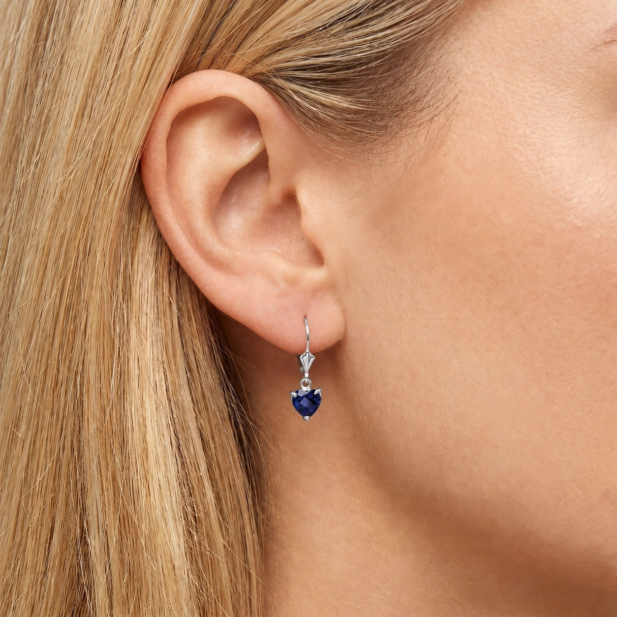 White Gold Eternal Earrings Sapphire 10K — Perla