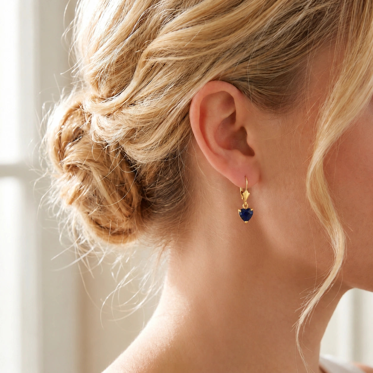 Yellow Gold Eternal Earrings Sapphire 10K — Perla