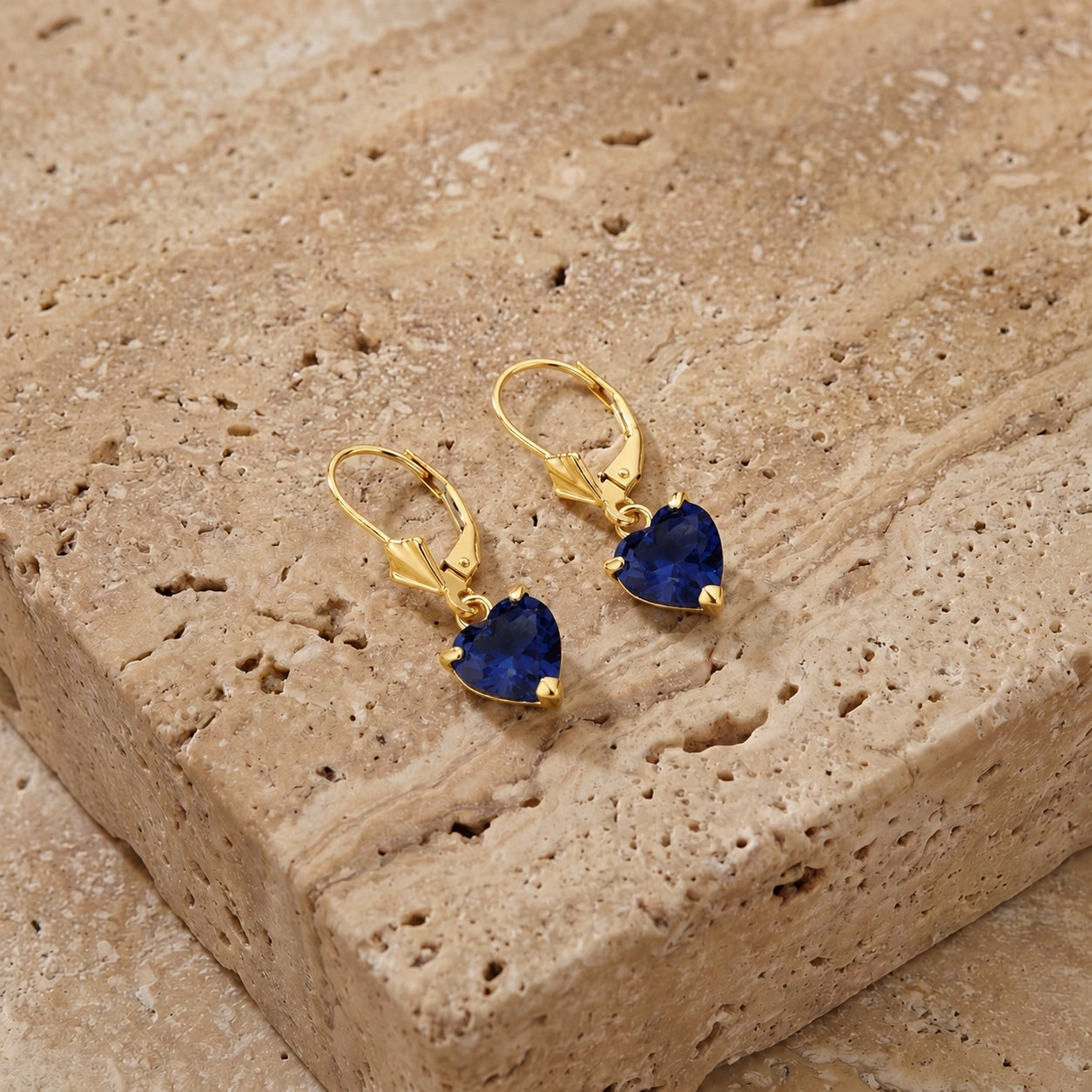 Yellow Gold Eternal Earrings Sapphire 10K — Perla