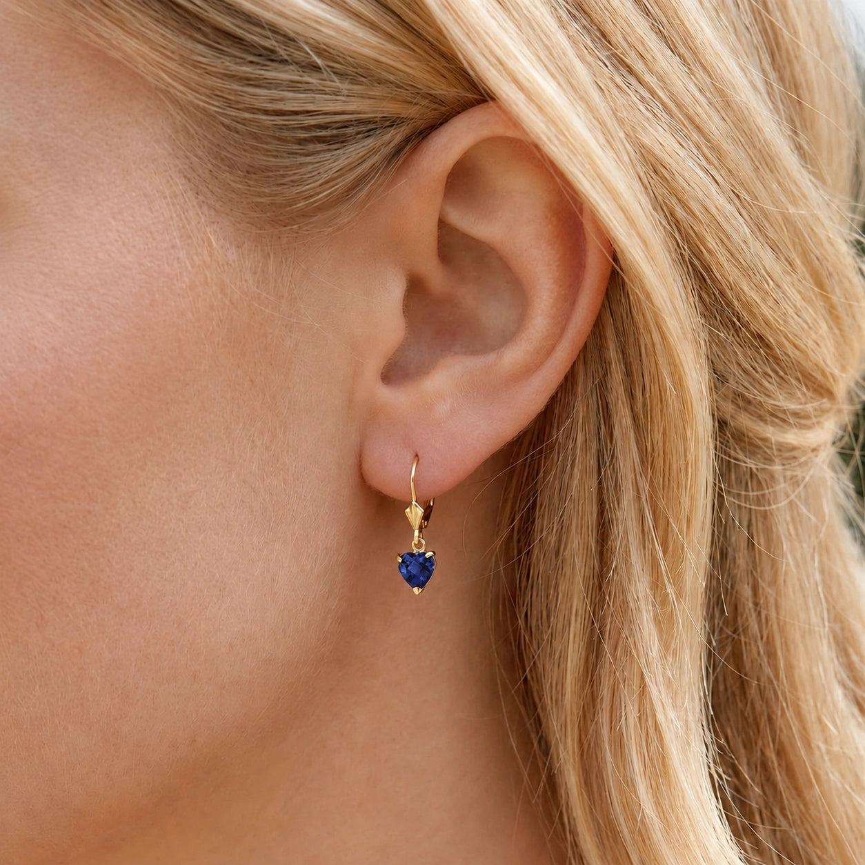 Yellow Gold Eternal Earrings Sapphire 10K — Perla