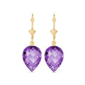 Yellow Gold Earrings Amethyst 10K — Ifigenia