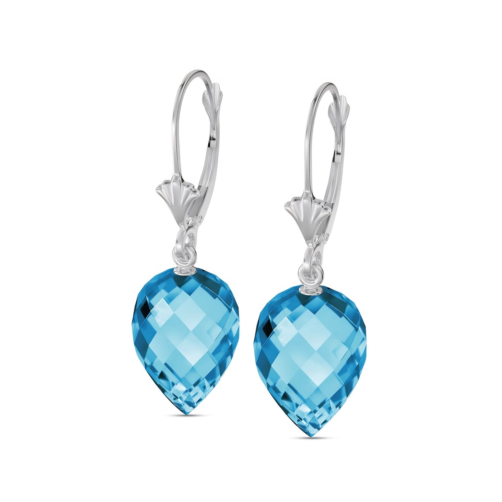 White Gold Earrings Green Amethyst 10K — Ifigenia