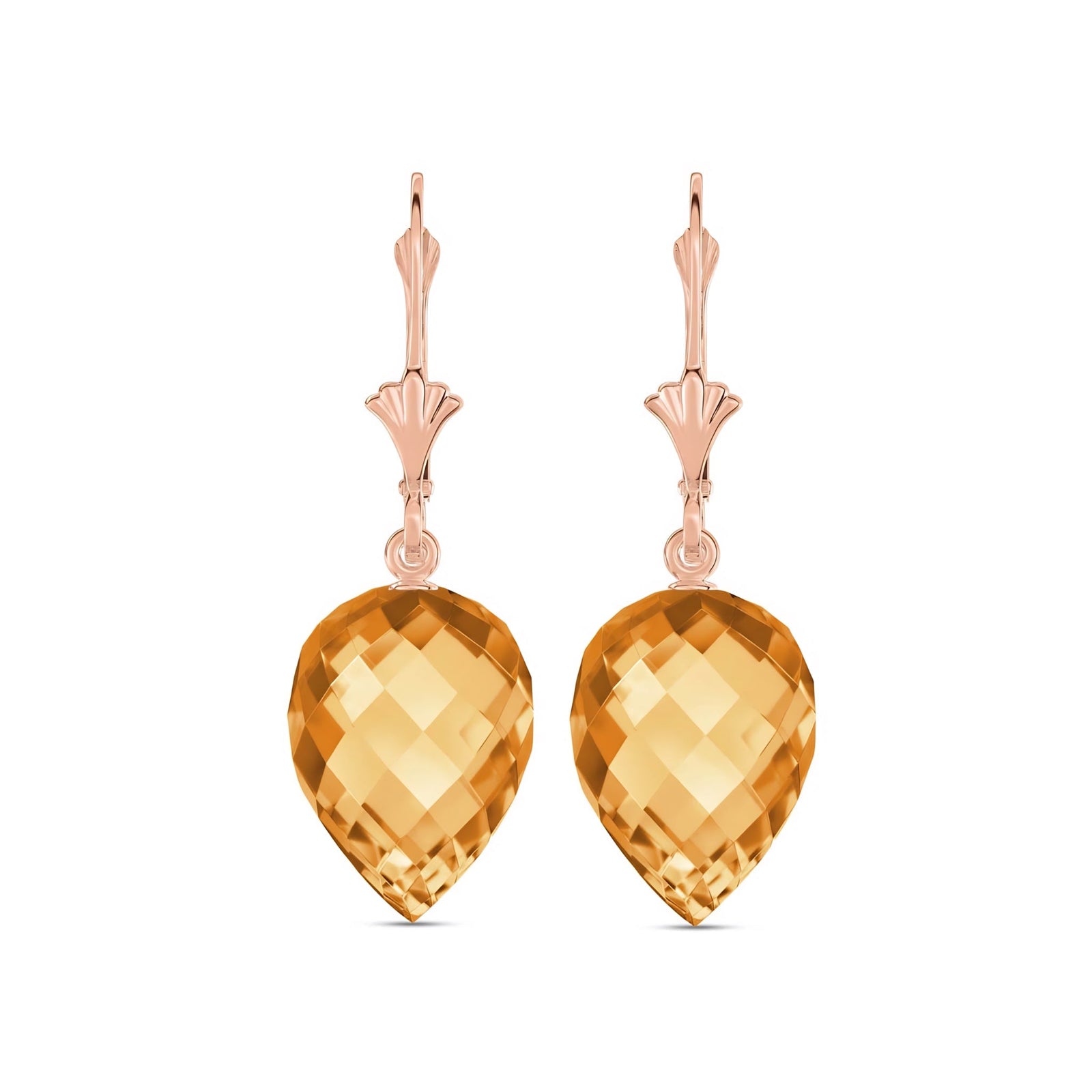 Rose Gold Earrings Citrine 10K — Ifigenia