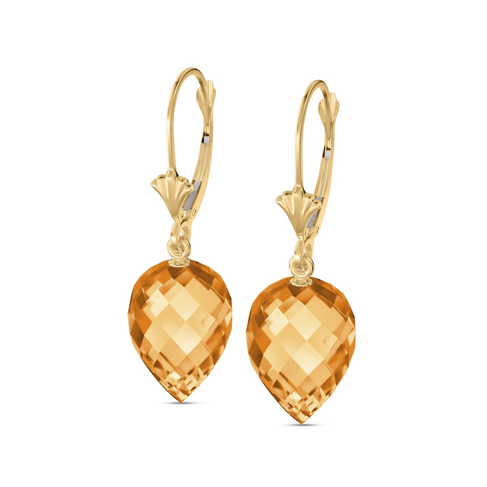 Yellow Gold Earrings Citrine 10K — Ifigenia