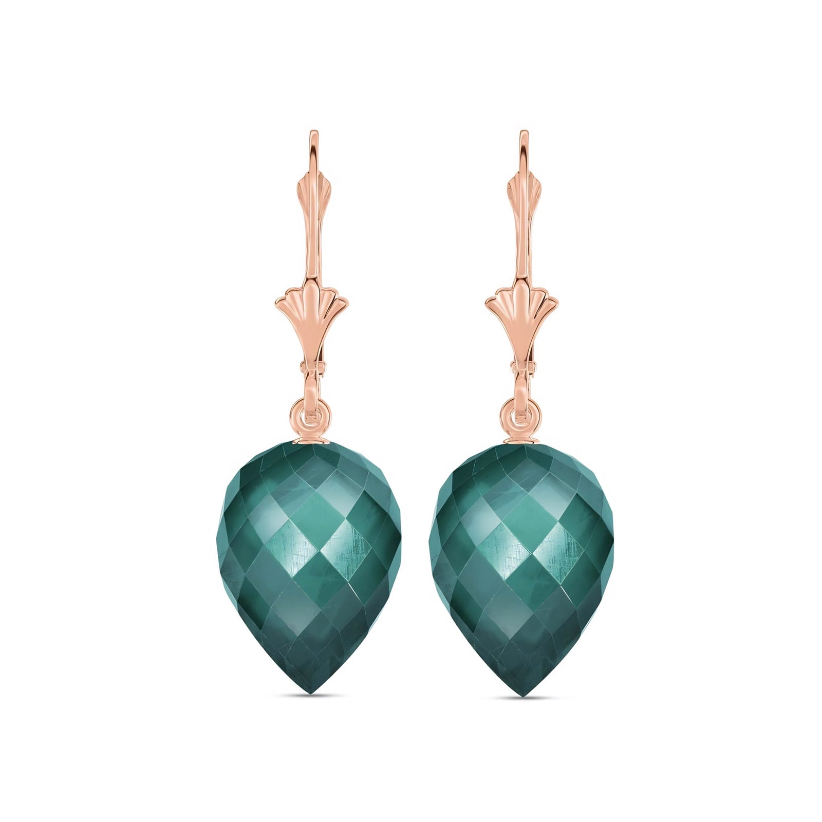 Rose Gold Earrings Blue Topaz 10K — Ifigenia