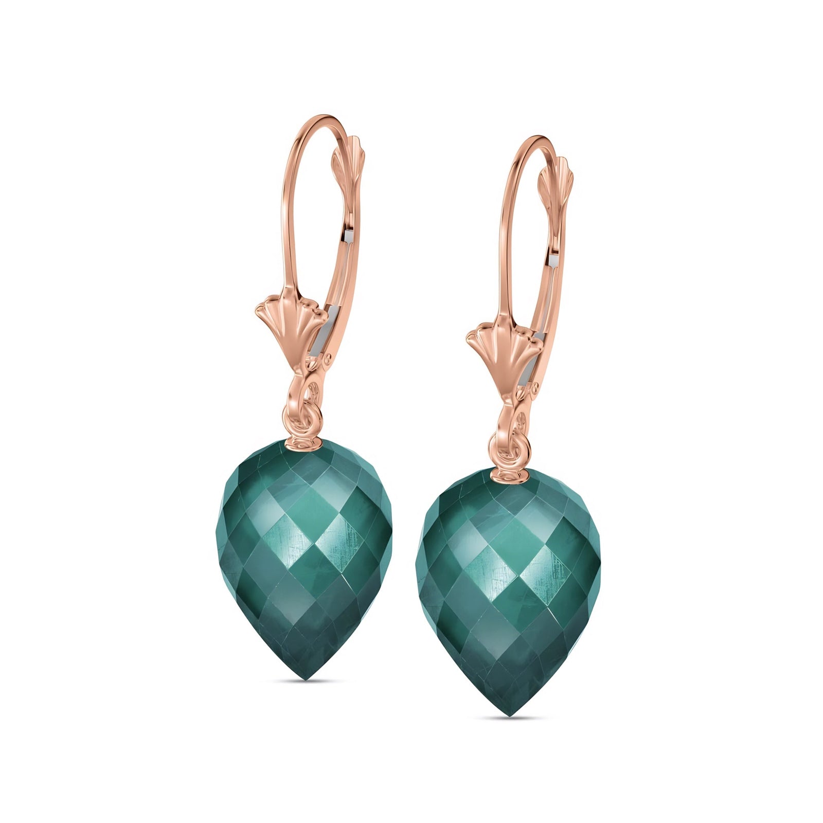 Rose Gold Earrings Blue Topaz 10K — Ifigenia