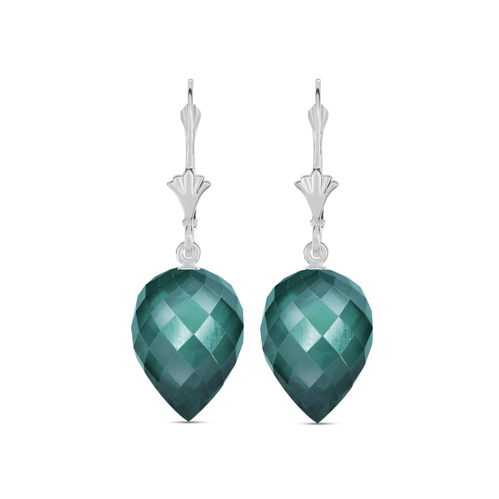 White Gold Earrings Blue Topaz 10K — Ifigenia