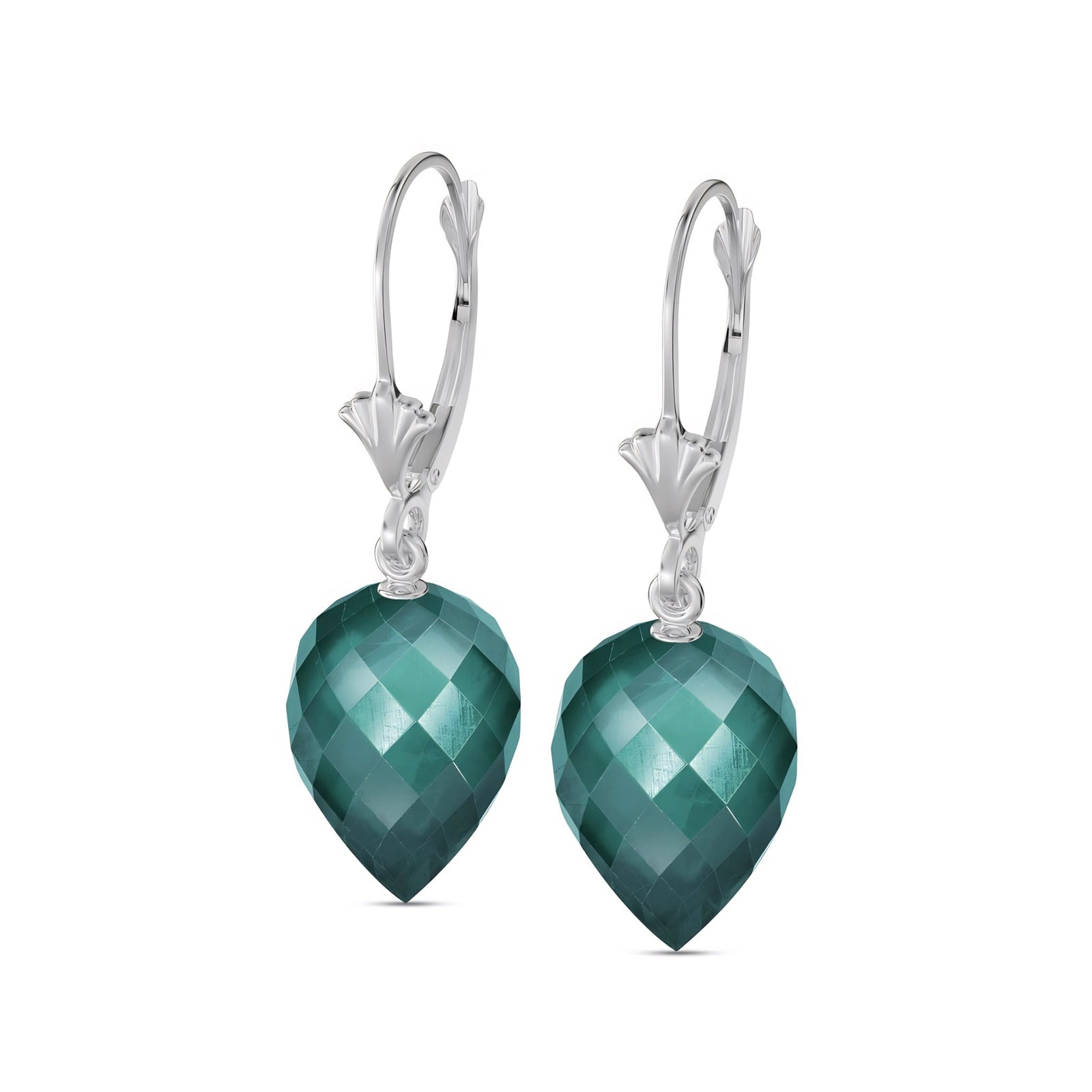 White Gold Earrings Blue Topaz 10K — Ifigenia