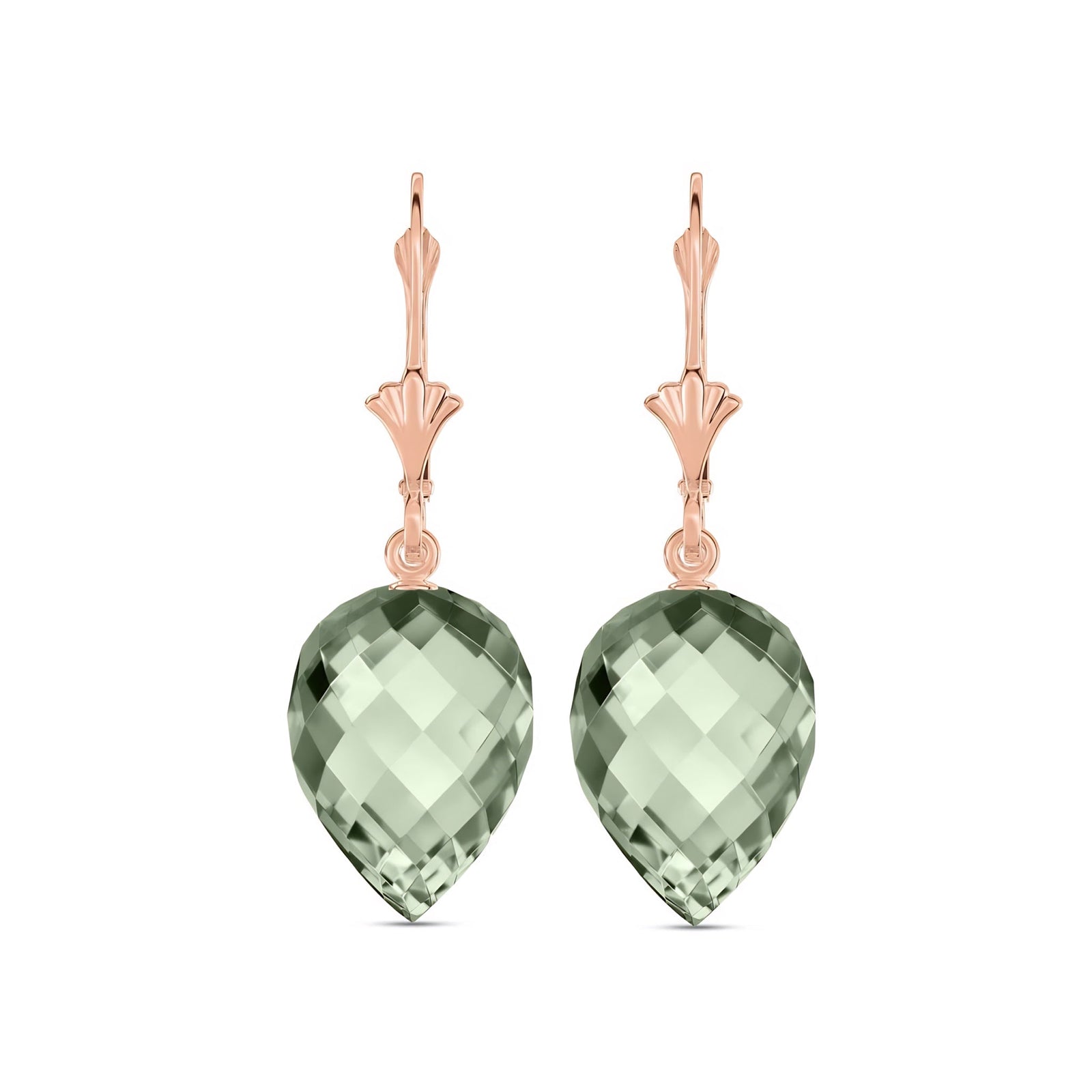 Rose Gold Earrings White Topaz 10K — Ifigenia