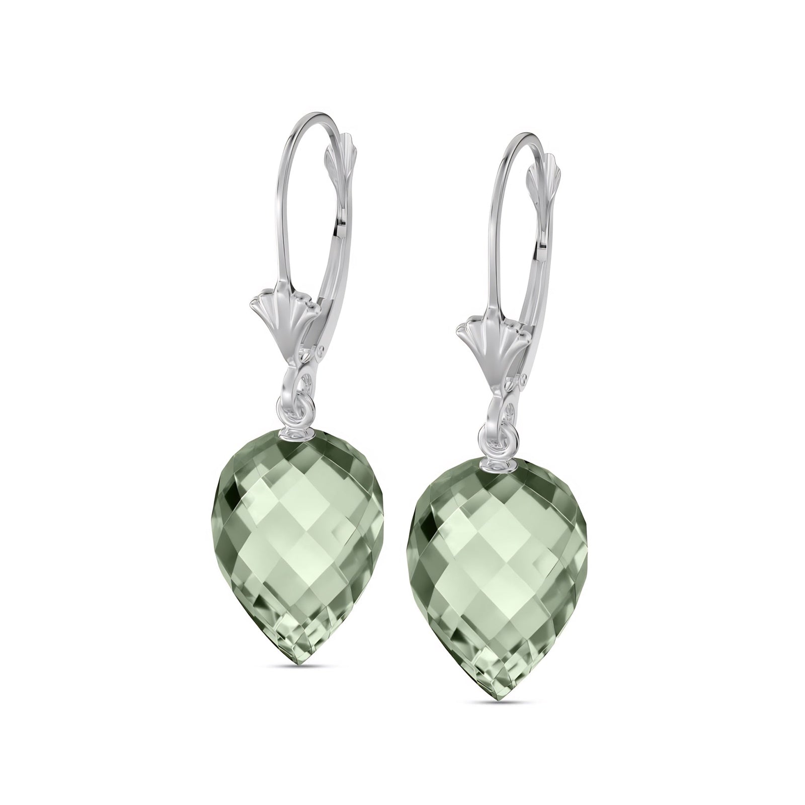 White Gold Earrings White Topaz 10K — Ifigenia