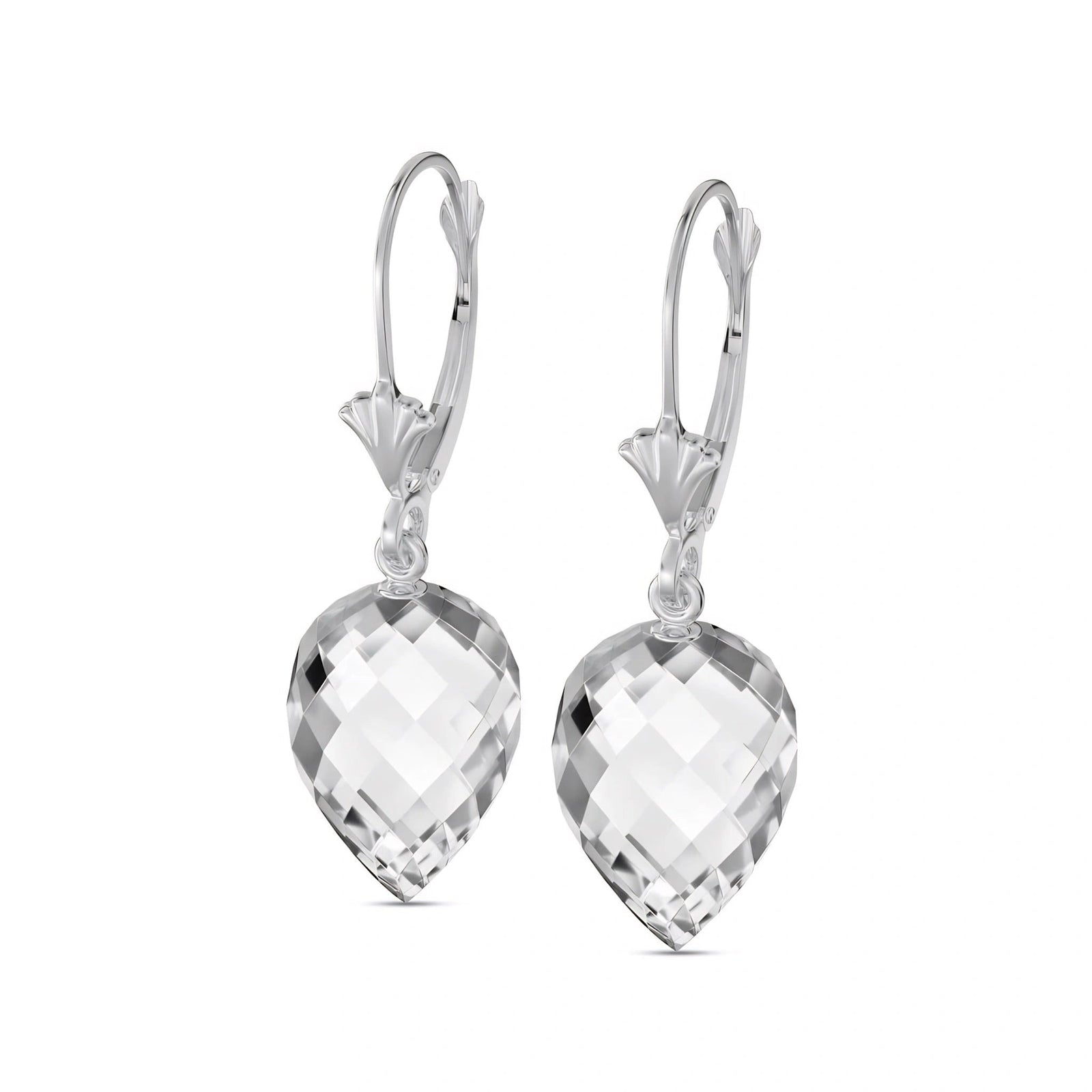 White Gold Earrings White Topaz 10K — Ifigenia