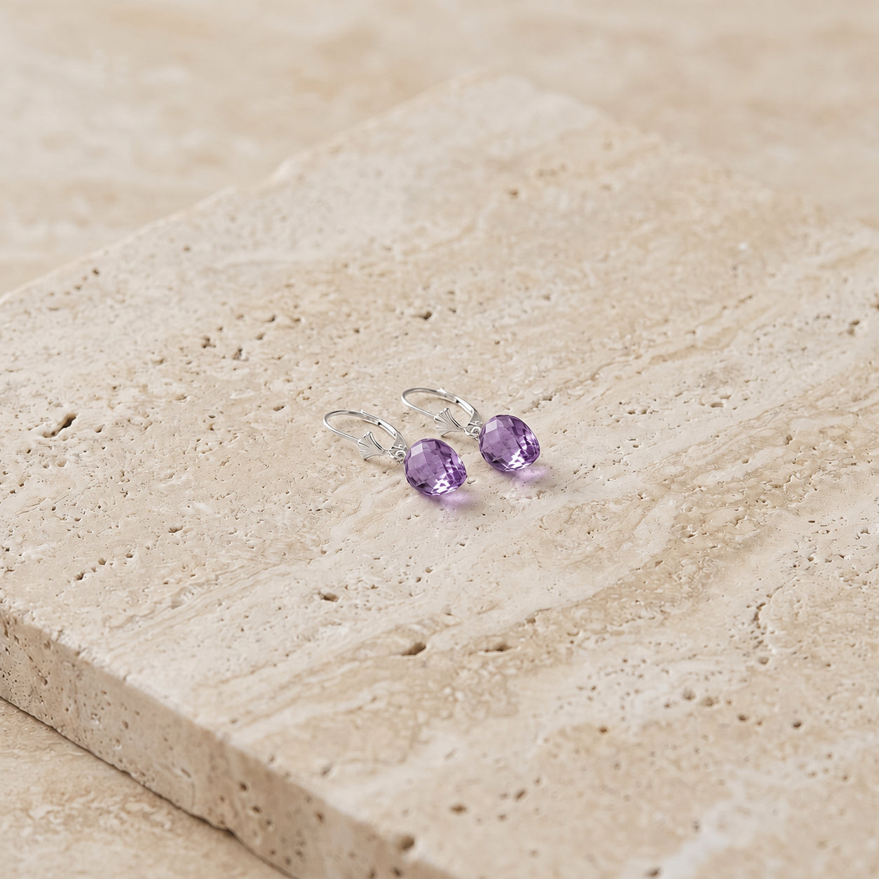 White Gold Earrings White Topaz 10K — Ifigenia