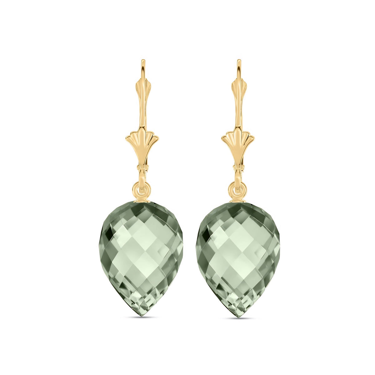 Yellow Gold Earrings White Topaz 10K — Ifigenia