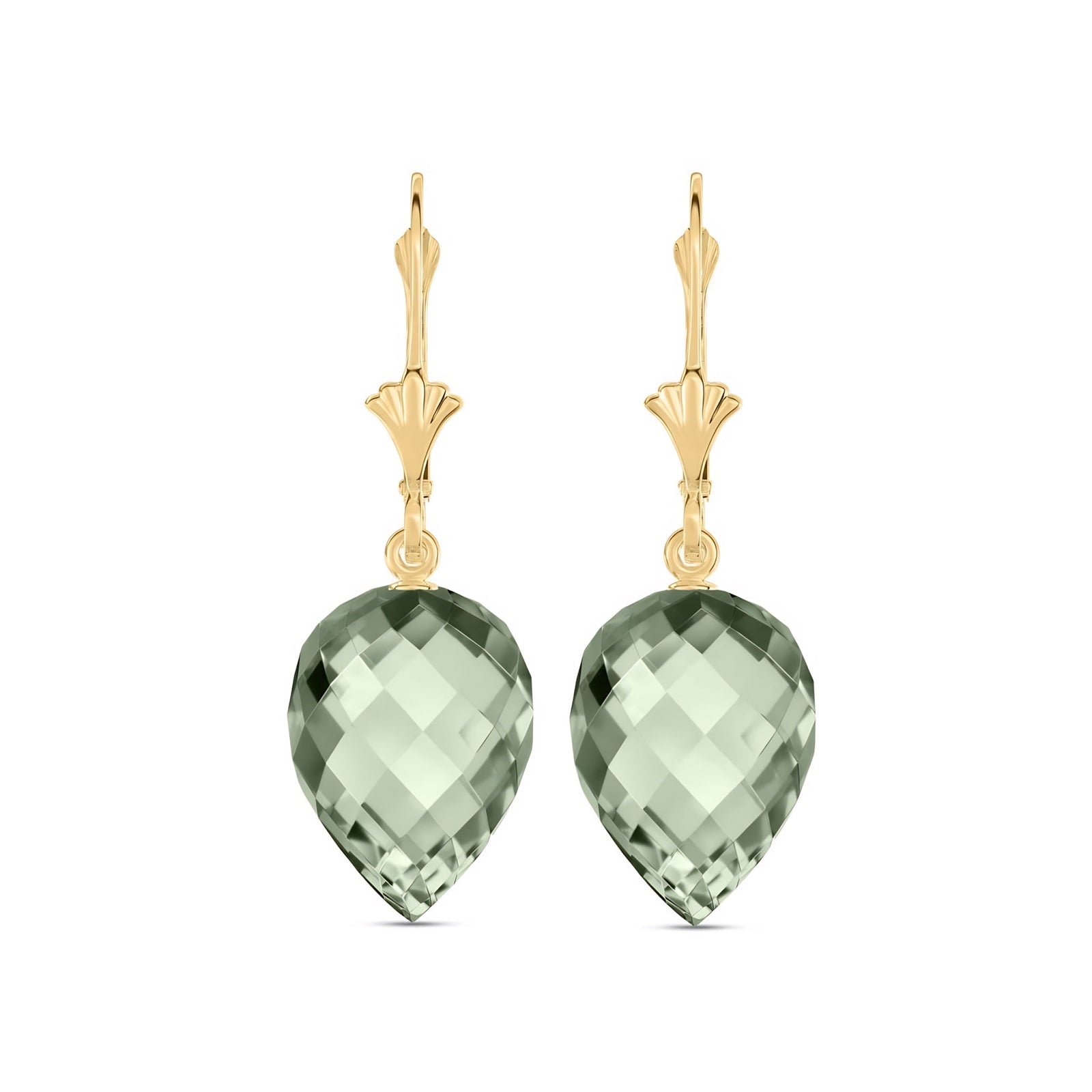 Yellow Gold Earrings White Topaz 10K — Ifigenia